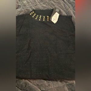 NWT Black and Gold Turtleneck shimmery Dressy  Sweater XL